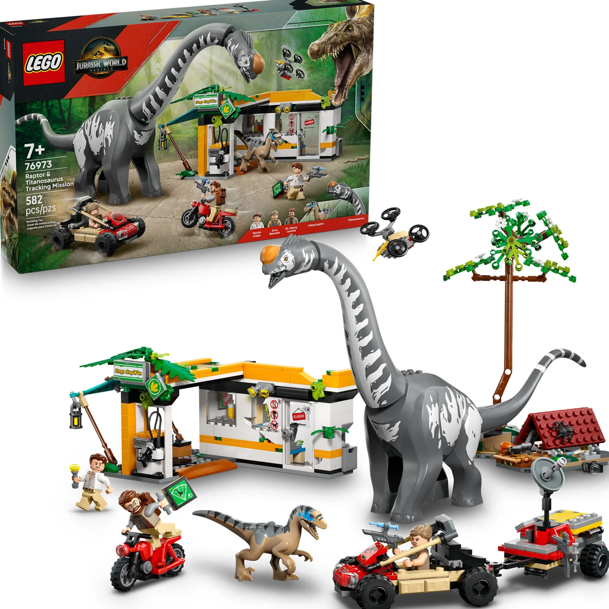 Kids LEGO® Assembly & Construction>Jurassic World Raptor & Titanosaurus Tracking Mission
