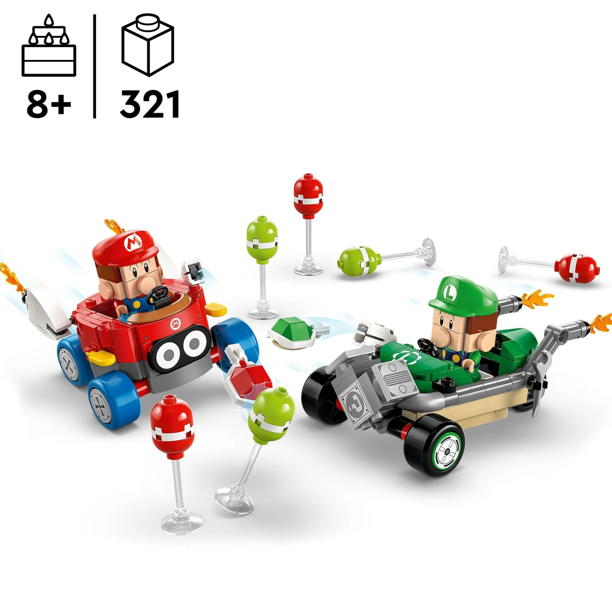 Kids LEGO® Assembly & Construction>Super Mario™: Mario Kart™ – Baby Mario vs. Baby Luigi