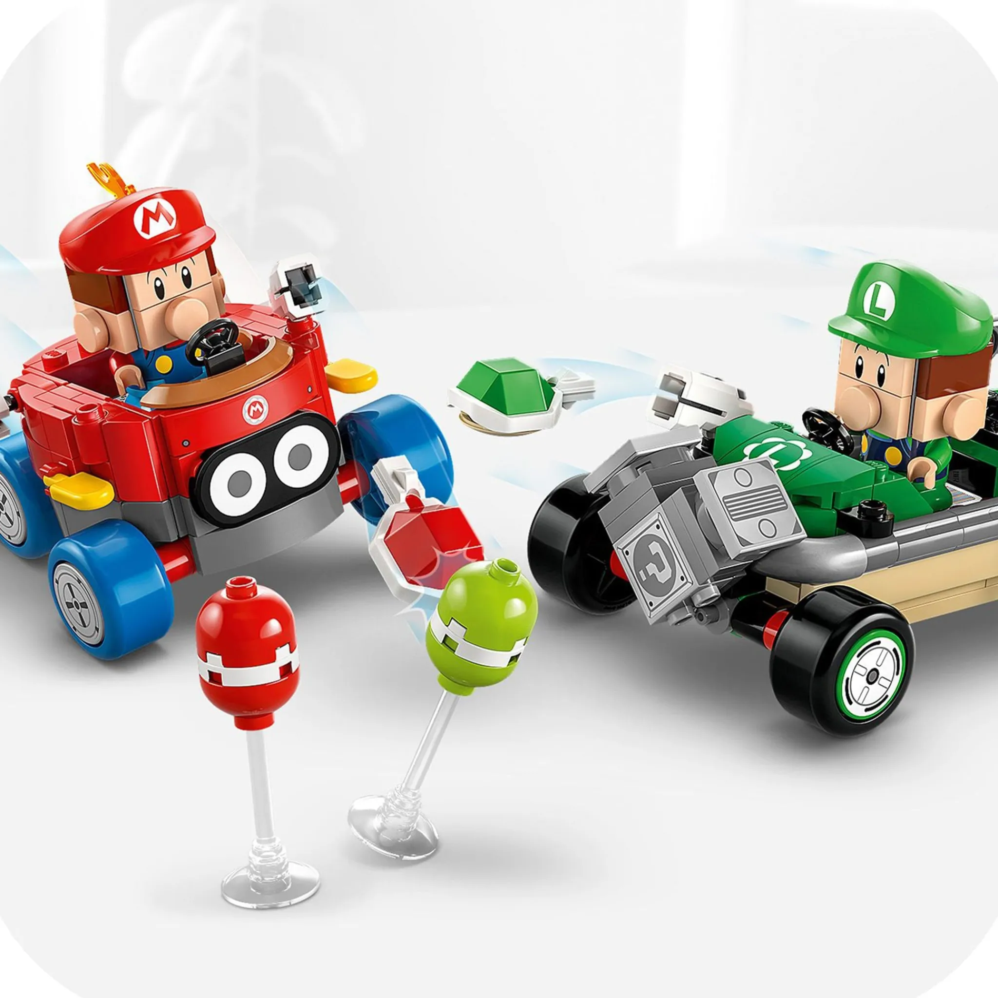 Kids LEGO® Assembly & Construction>Super Mario™: Mario Kart™ – Baby Mario vs. Baby Luigi