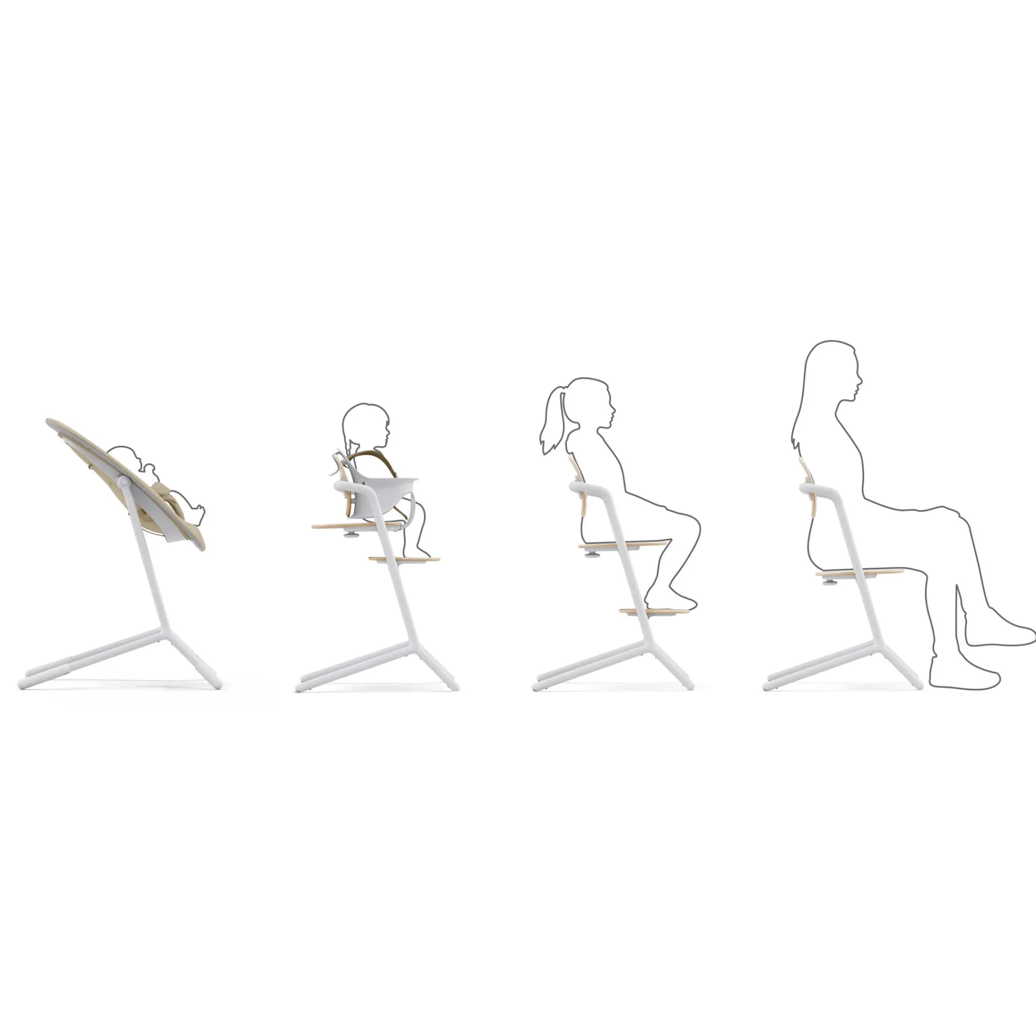 Cybex High Chairs & Booster Seats|High Chairs & Booster Seats>LEMO 2 High Chair 3-in-1 - Sand White