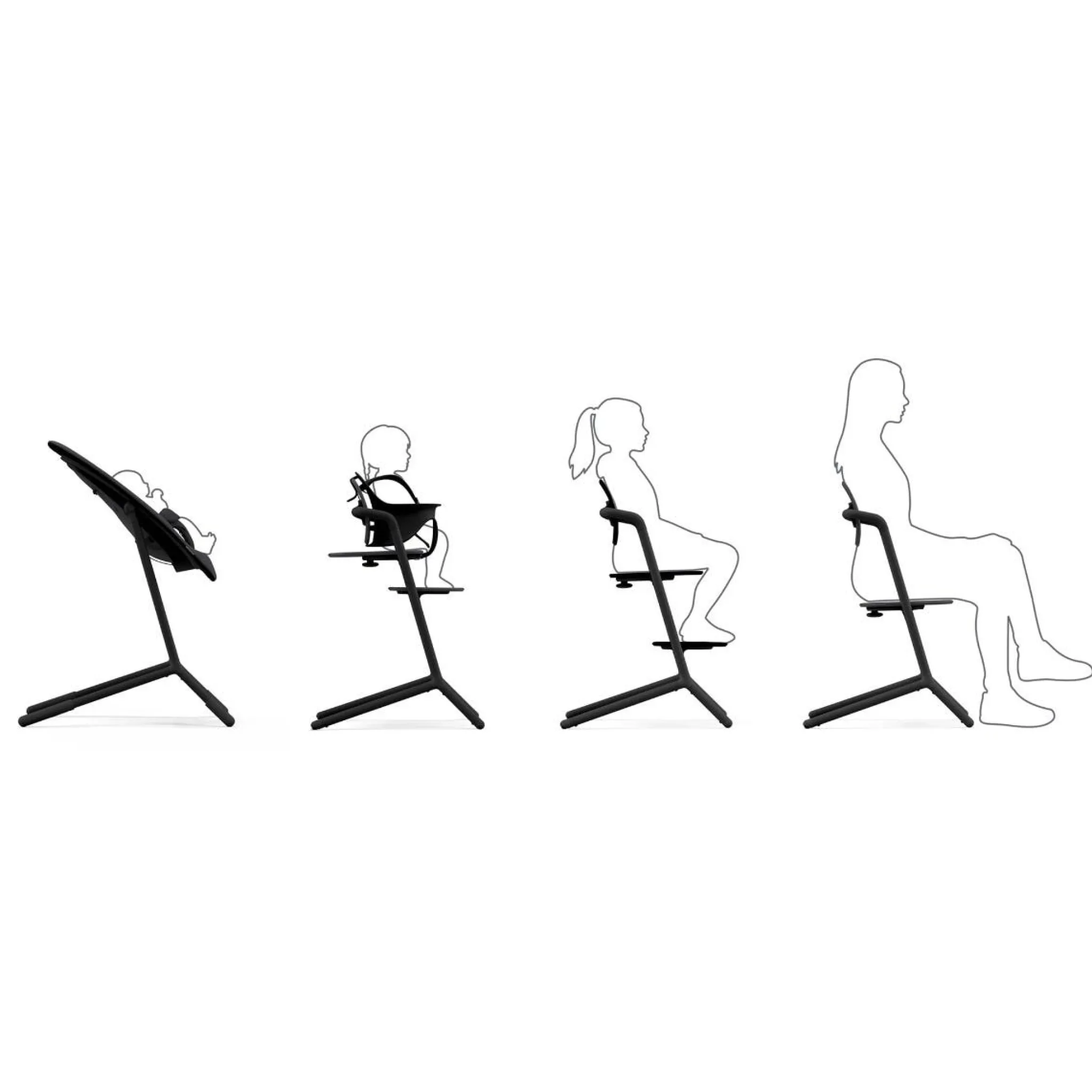 Cybex LEMO 2 High Chair 3-in-1 - Stunning Black