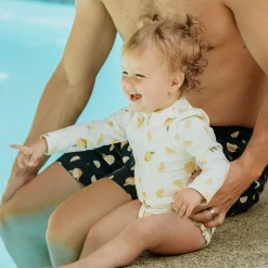 Petit Lem Lemons Uv Long Sleeve Swimsuit 0-24m