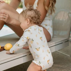 Petit Lem Lemons Uv Long Sleeve Swimsuit 0-24m