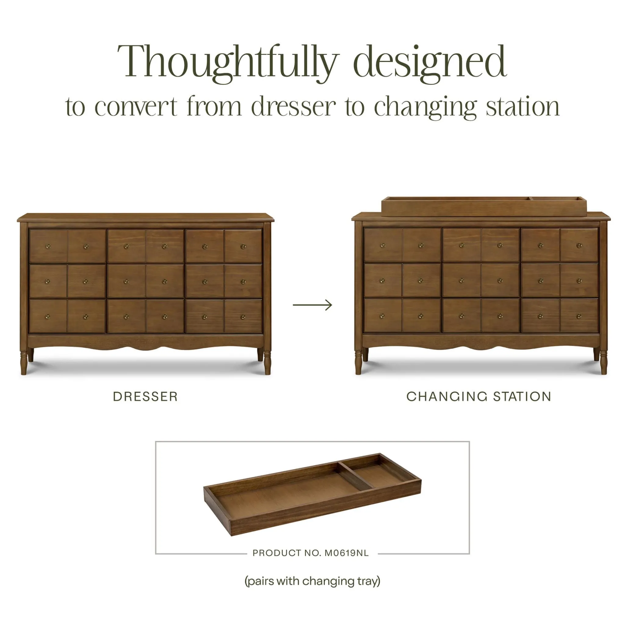 Namesake Storage Furniture>Liberty 9 Drawers Dresser - Natural Walnut