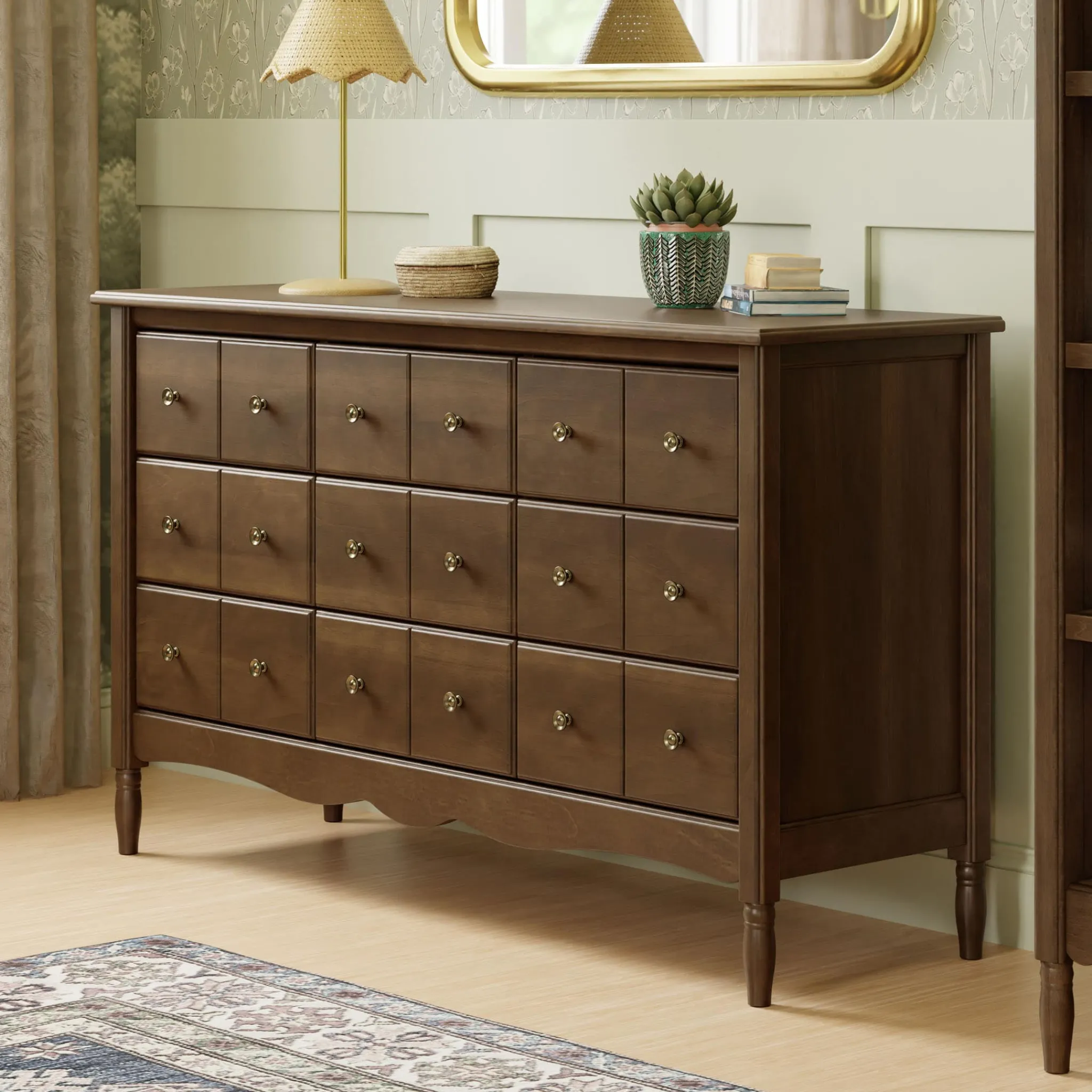 Namesake Storage Furniture>Liberty 9 Drawers Dresser - Natural Walnut