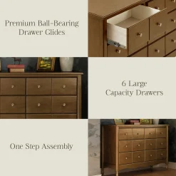 Namesake Liberty 6-Drawer Assembled Dresser - Natural Walnut