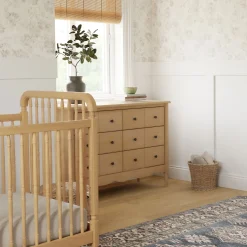 Namesake Liberty 3-in-1 Convertible Spindle Crib With Conversion Kit - Honey