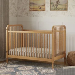 Namesake Liberty 3-in-1 Convertible Spindle Crib With Conversion Kit - Honey