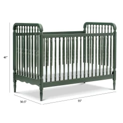 Namesake Liberty 3-in-1 Convertible Spindle Crib With Conversion Kit - Forest Green