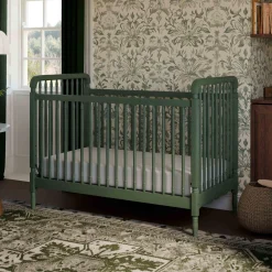 Namesake Liberty 3-in-1 Convertible Spindle Crib With Conversion Kit - Forest Green