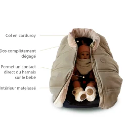Petit Coulou Light Car Seat Cover - Lichen