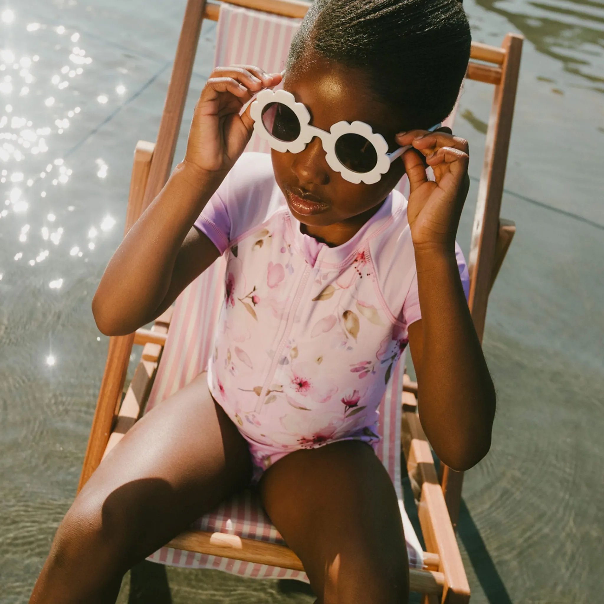 Kids Deux par Deux Swimsuits>Flowers Swimsuit 7-12