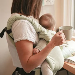 Gustine Outdoors & Travel|Baby Carriers>Linen Baby Carrier 3 Positions - Mint