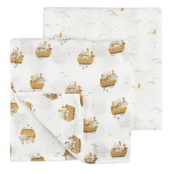 Kids Petit Lem Blankets|Blankets>Lions 2pc Muslin Blankets