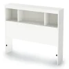 South Shore Twin, Full & Queen Beds>Litchi Twin Bookcase Headboard - Pure White