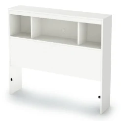 South Shore Twin, Full & Queen Beds>Litchi Twin Bookcase Headboard - Pure White