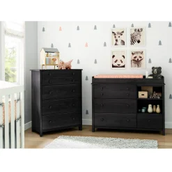 South Shore Little Smileys Changing Table with Station - Gray Oak