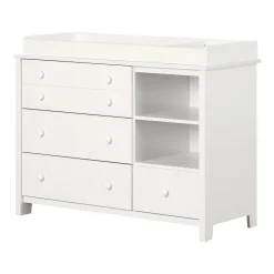 South Shore Changing Tables>Little Smileys Changing Table with Station - Pure White