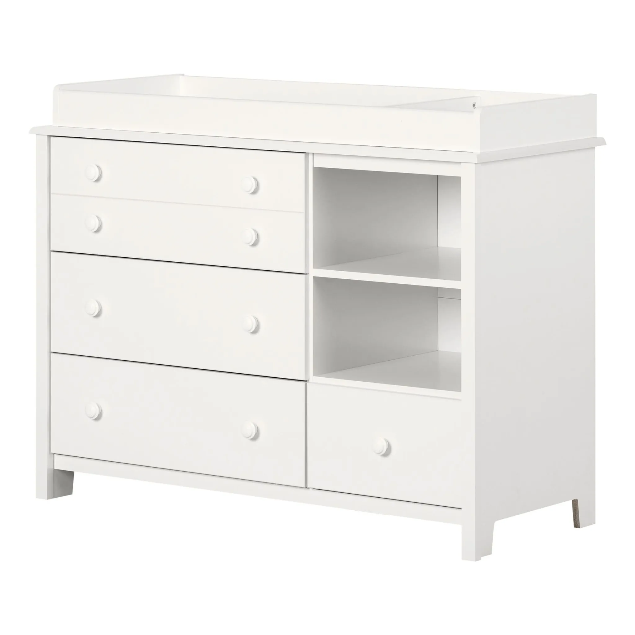 South Shore Changing Tables>Little Smileys Changing Table with Station - Pure White
