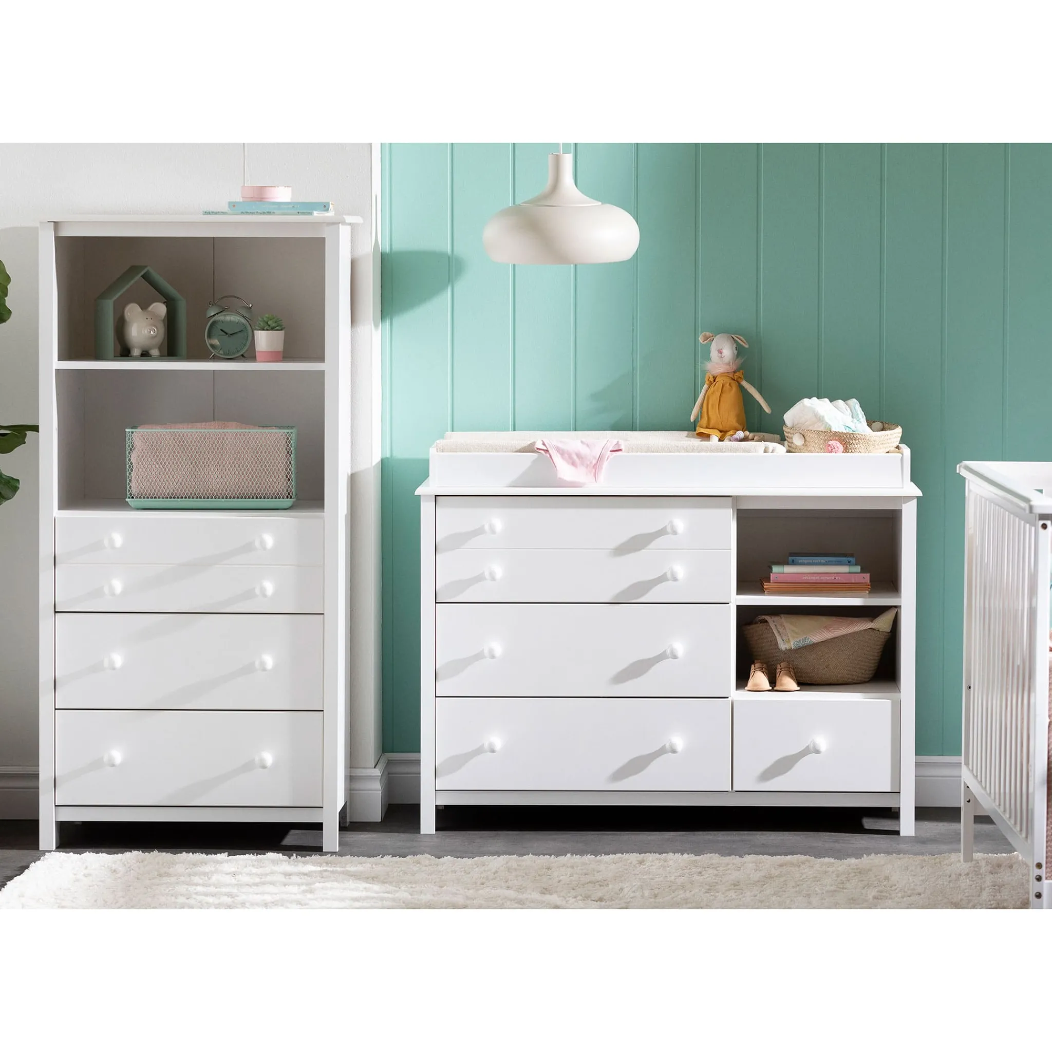 South Shore Changing Tables>Little Smileys Changing Table with Station - Pure White