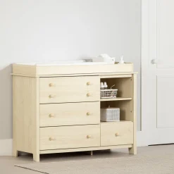 South Shore Little Smileys Changing Table with Removable Station - Bleached Oak