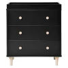 Babyletto Changing Tables>Lolly 3-Drawer Changer Dresser with Removable Changing Tray - Black / Washed Natural