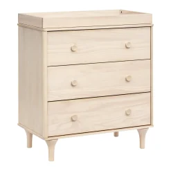 Babyletto Lolly 3-Drawer Changer Dresser with Removable Changing Tray - Washed Natural