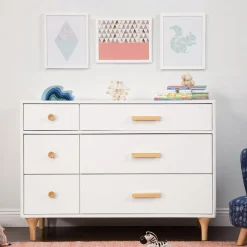 Babyletto Lolly 6-Drawer Double Dresser - White / Natural