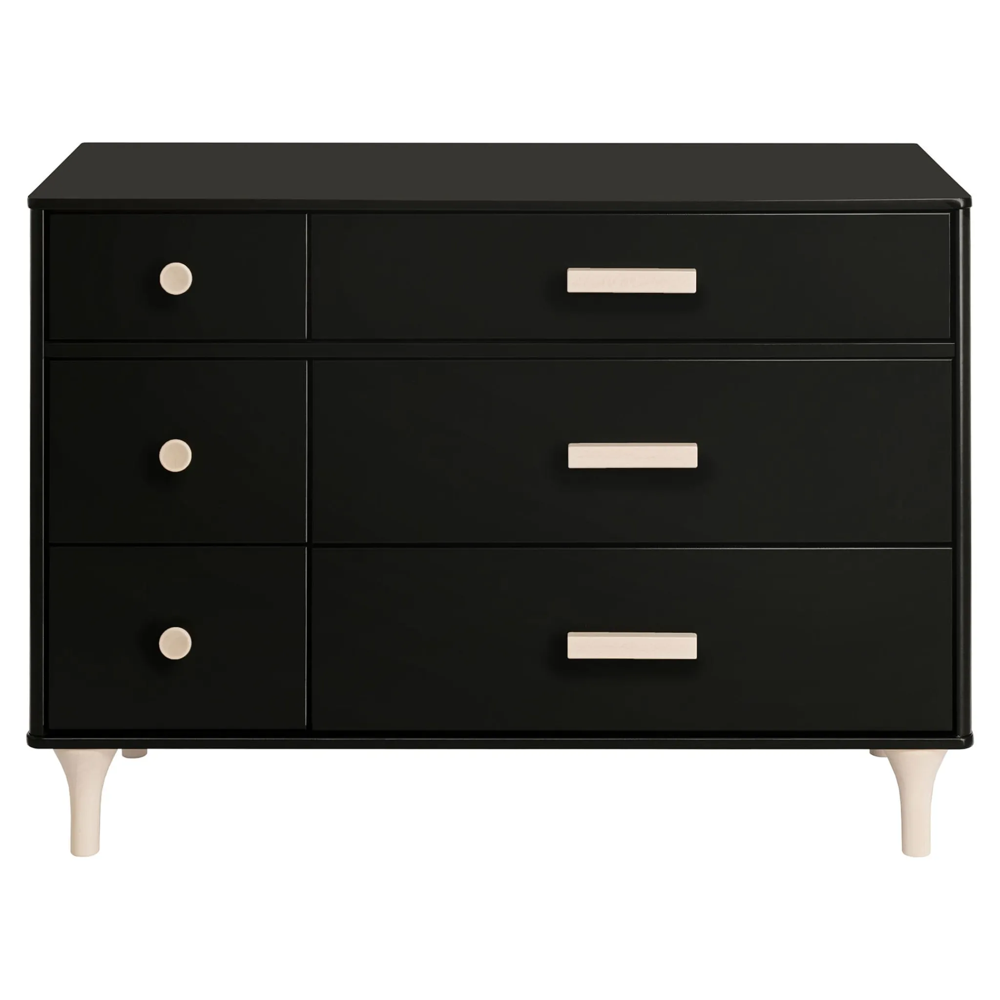 Babyletto Lolly 6-Drawer Double Dresser - Black / Washed Natural