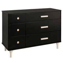 Babyletto Lolly 6-Drawer Double Dresser - Black / Washed Natural