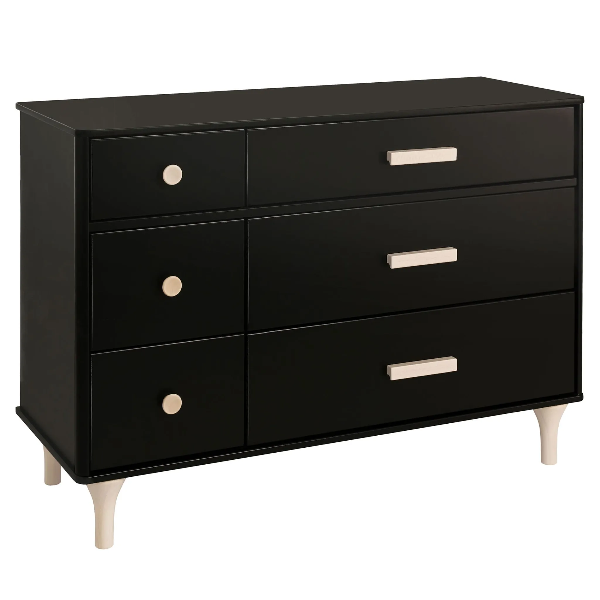 Babyletto Lolly 6-Drawer Double Dresser - Black / Washed Natural