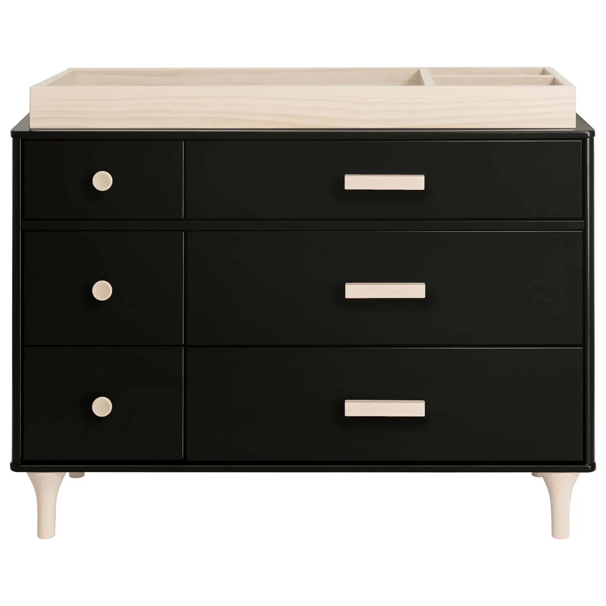 Babyletto Lolly 6-Drawer Double Dresser - Black / Washed Natural