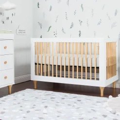 Babyletto Cribs & Mattresses|Cribs & Mattresses>Lolly 3-in-1 Convertible Crib with Toddler Bed Conversion - White / Natural