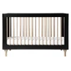 Babyletto Lolly 3-in-1 Convertible Crib with Toddler Bed Conversion - Black / Washed Natural