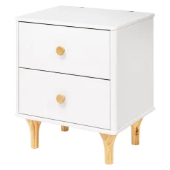 Babyletto Nightstands>Lolly Nightstand with USB Port - White and Natural