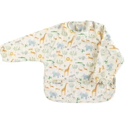 Kids Loulou Lollipop Long Sleeves Waterproof Bib - Safari