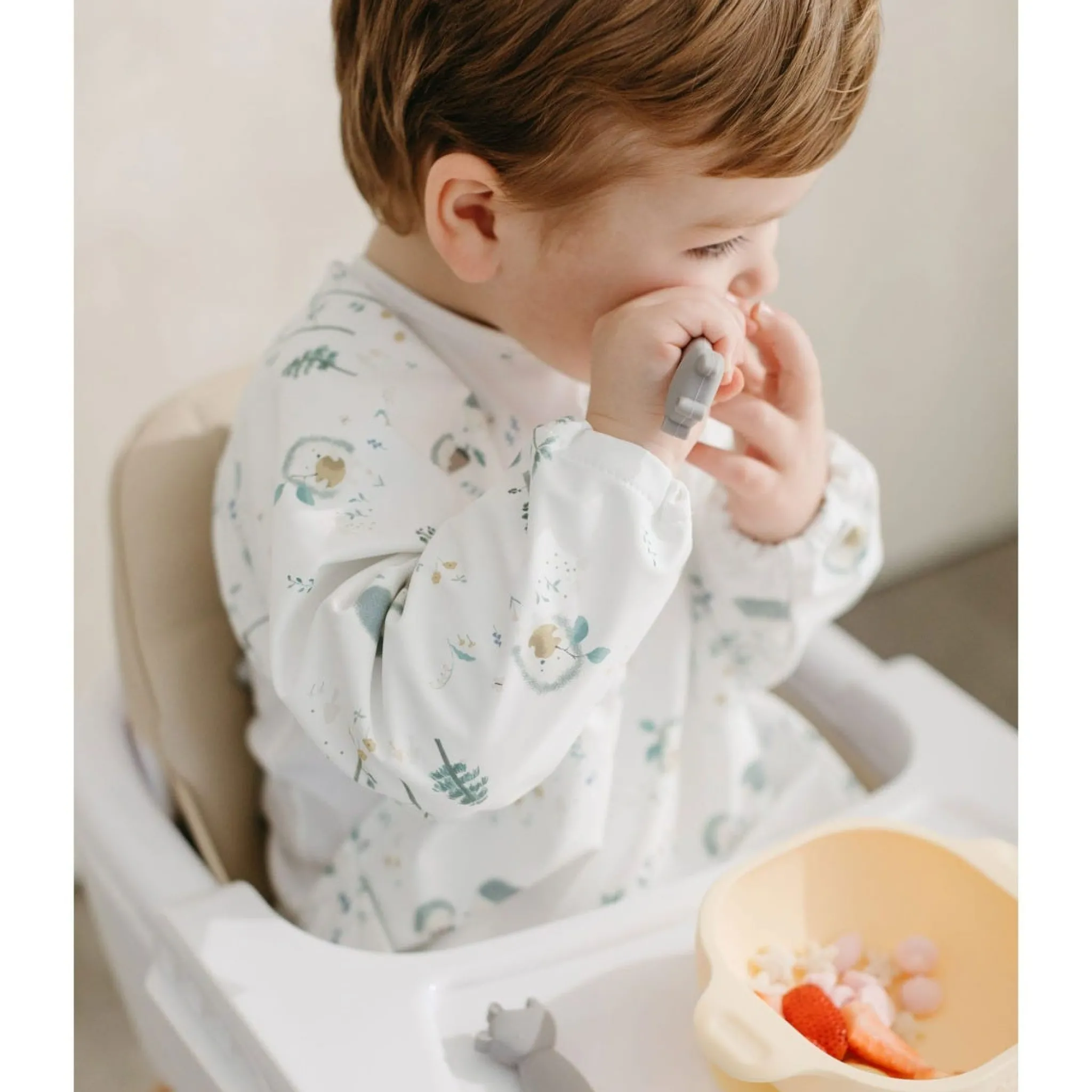 Kids Loulou Lollipop Breastfeeding|Bibs>Long Sleeves Waterproof Bib - Hedgehogs