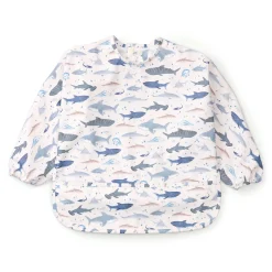 Kids Loulou Lollipop Long Sleeves Waterproof Bib - Sharks