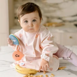 Kids Loulou Lollipop Breastfeeding|Bibs>Long Sleeves Waterproof Bib - Seashells