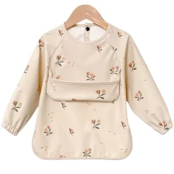 Kids Bulle Breastfeeding|Bibs>Long-Sleeved Bib - Clementine