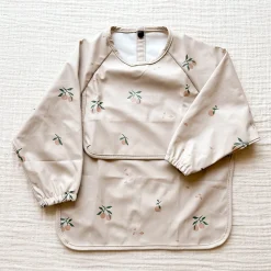 Kids Bulle Breastfeeding|Bibs>Long-Sleeved Bib - Clementine