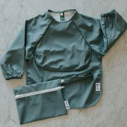 Kids Micasso Long-sleeved Bib with integrated pocket 6-24m - Majestic Blue