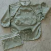 Kids Micasso Long-sleeved Bib with integrated pocket 6-24m - Avocat toast