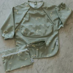 Kids Micasso Long-sleeved Bib with integrated pocket 6-24m - Avocat toast