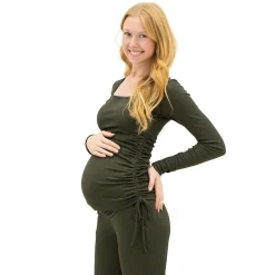 Bella Maternite Lounge Maternity Rib Top