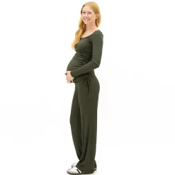 Bella Maternite Lounge Maternity Rib Top