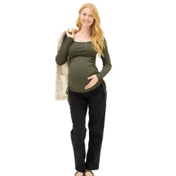Bella Maternite Lounge Maternity Rib Top