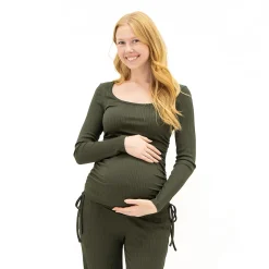 Bella Maternite Lounge Maternity Rib Top