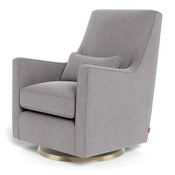 Monte Luca Rocking and Swivel Chair - Pebble Grey / Gold