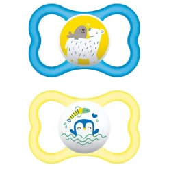 Mam Baby Pacifiers & Clips|Pacifiers & Clips>6m+ Sensitive Skin Air Orthodontic Pacifier (2) - Blue